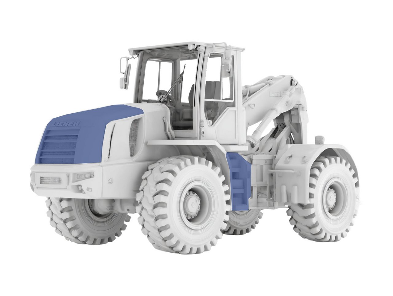 schematische Darstellung einer Baumaschine (Radlader)